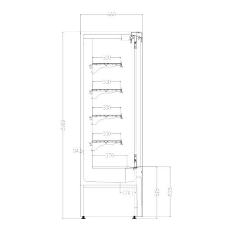 Blizzard Slim Tiered Multideck Display White Laminated 625mm Wide - BTD70WH Refrigerated Merchandisers Blizzard   