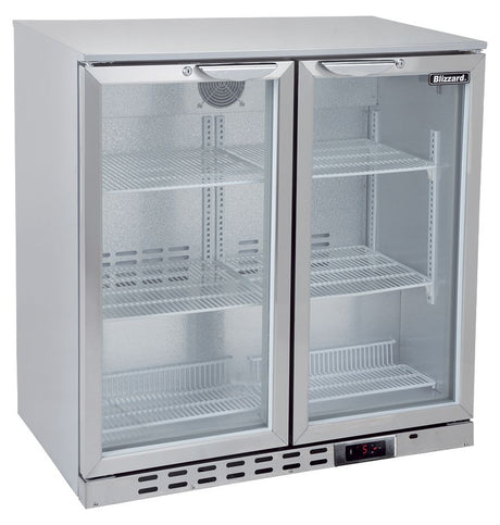 Blizzard Stainless Steel Bar Bottle Cooler - BAR2SS Double Door Bottle Coolers Blizzard   