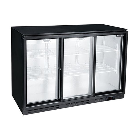 Blizzard Triple Sliding Door Low Height Bar Bottle Cooler - LOWBAR3SL Triple Door Bottle Coolers Blizzard   