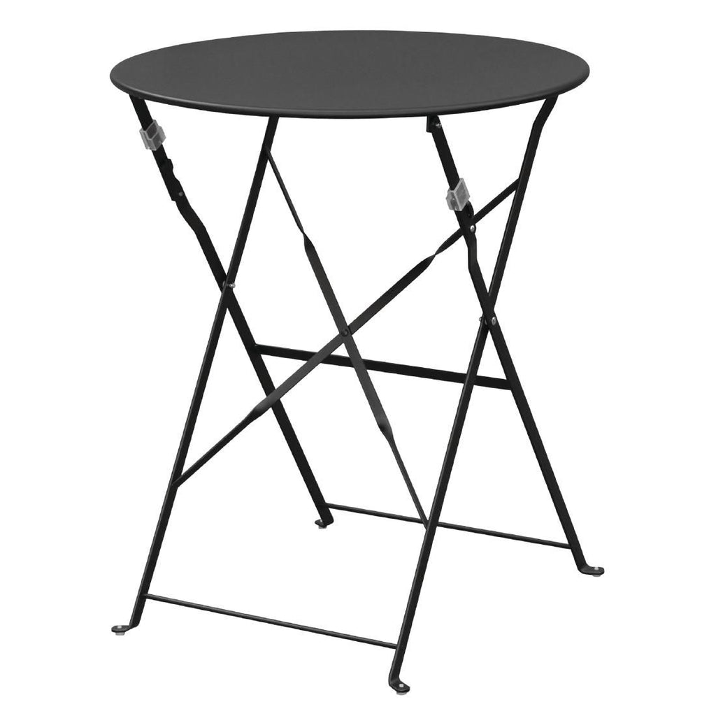 Bolero Black Pavement Style Steel Table 595mm - GH558 Tables Bolero   