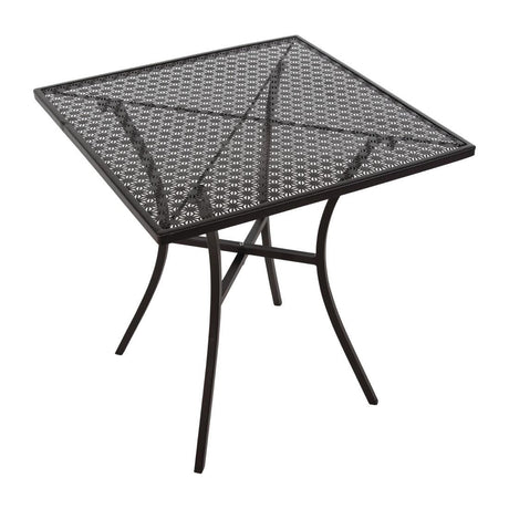 Bolero Black Steel Patterned Square Bistro Table 700mm - GG706 Dining Furniture Bolero   