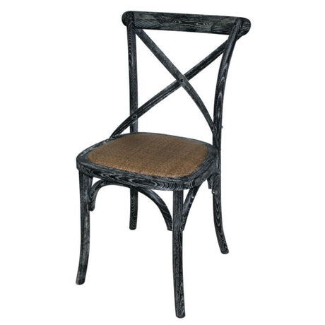 Bolero Black Wooden Dining Chairs with Backrest (Pack of 2) - GG654 Chairs Bolero   