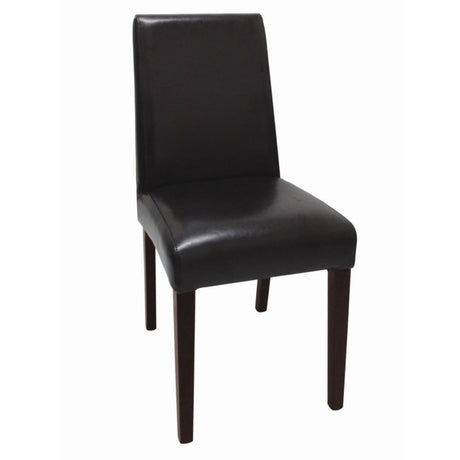 Bolero Faux Leather Dining Chairs Black (Pack of 2) - GF954