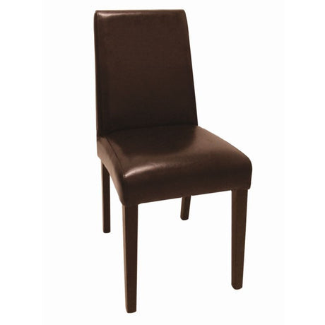 Bolero Faux Leather Dining Chairs Dark Brown (Pack of 2) - GF955 Chairs Bolero   
