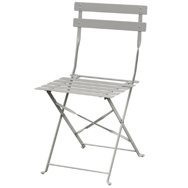 Bolero Pavement Style Steel Chairs Grey (Pack of 2) - GH551