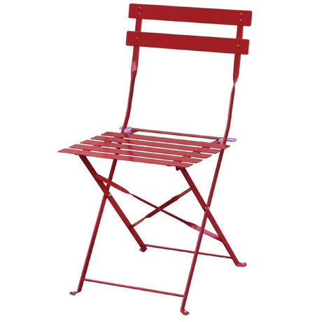 Bolero Pavement Style Steel Chairs Red (Pack of 2) - GH555