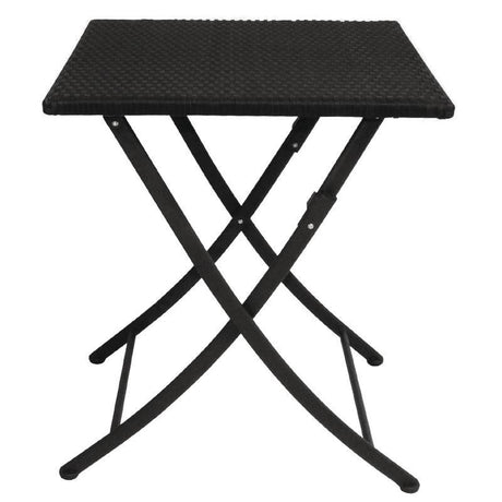 Bolero PE Wicker Folding Table Square 600mm - GL302