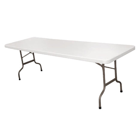 Bolero Rectangular Centre Folding Table White 8ft (Single) - CF375