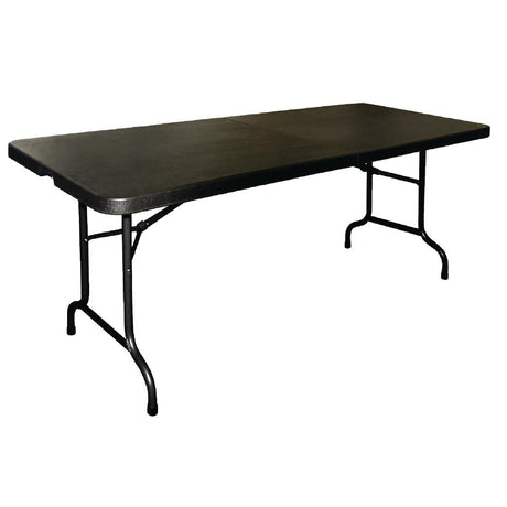 Bolero Rectangular Centre Folding Utility Table Black 6ft (Single) - CB518