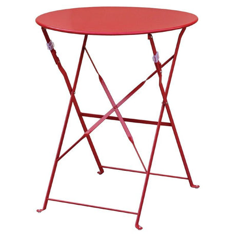 Bolero Red Pavement Style Steel Table - GH560