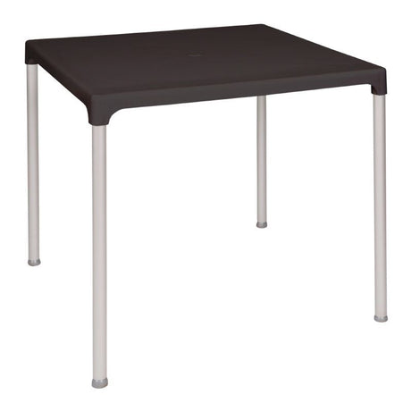 Bolero Square Table with Aluminium Legs 750mm Black - GJ970