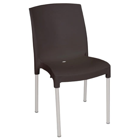 Bolero Stacking Bistro Side Chairs Black (Pack of 4) - GJ976
