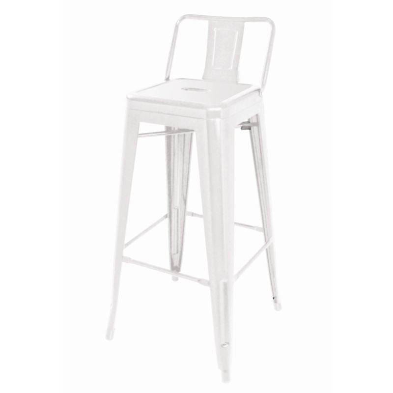 Bolero Steel Bistro High Stools with Back Rest White (Pack of 4) - DL890 Stools Bolero   