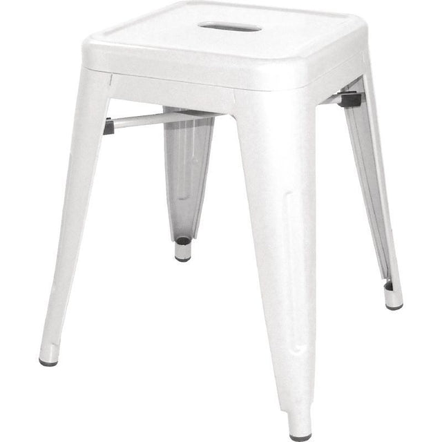 Bolero Steel Bistro Low Stools White (Pack of 4) - DL869 Stools Bolero   