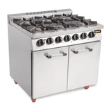 Buffalo 6 Burner Oven Range with Castors - CT253 4 & 6 Burner Ovens Buffalo   