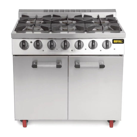 Buffalo 6 Burner Oven Range with Castors - CT253 4 & 6 Burner Ovens Buffalo   