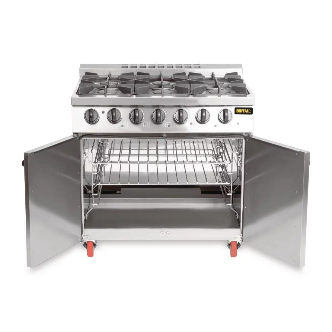 Buffalo 6 Burner Oven Range with Castors - CT253 4 & 6 Burner Ovens Buffalo   
