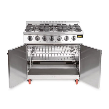 Buffalo 6 Burner Oven Range with Castors - CT253 4 & 6 Burner Ovens Buffalo   