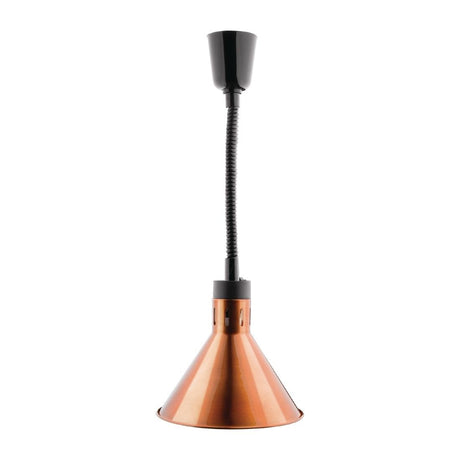 Buffalo Conical Retractable Heat Shade Copper Finish - DY463 Hanging Food Heat Lamps Buffalo   