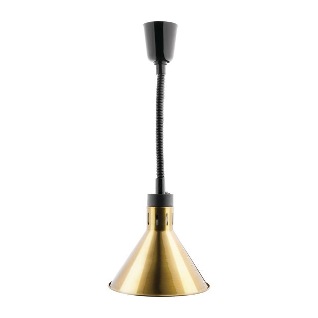Buffalo Conical Retractable Heat Shade Pale Gold Finish - DY465 Hanging Food Heat Lamps Buffalo   