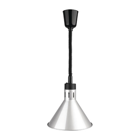 Buffalo Conical Retractable Heat Shade Silver Finish - DY464 Hanging Food Heat Lamps Buffalo   