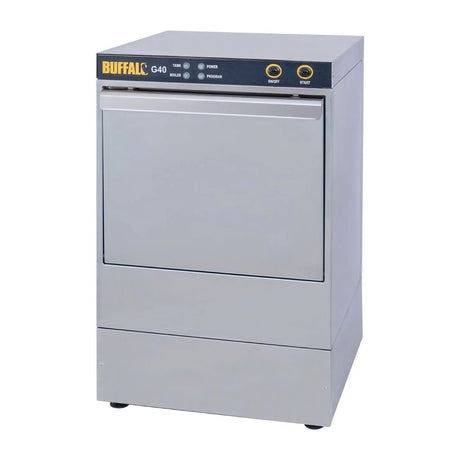 Buffalo G40 Undercounter Glasswasher with Drain Pump 400x400mm Baskets - DW467 Glasswashers Buffalo   