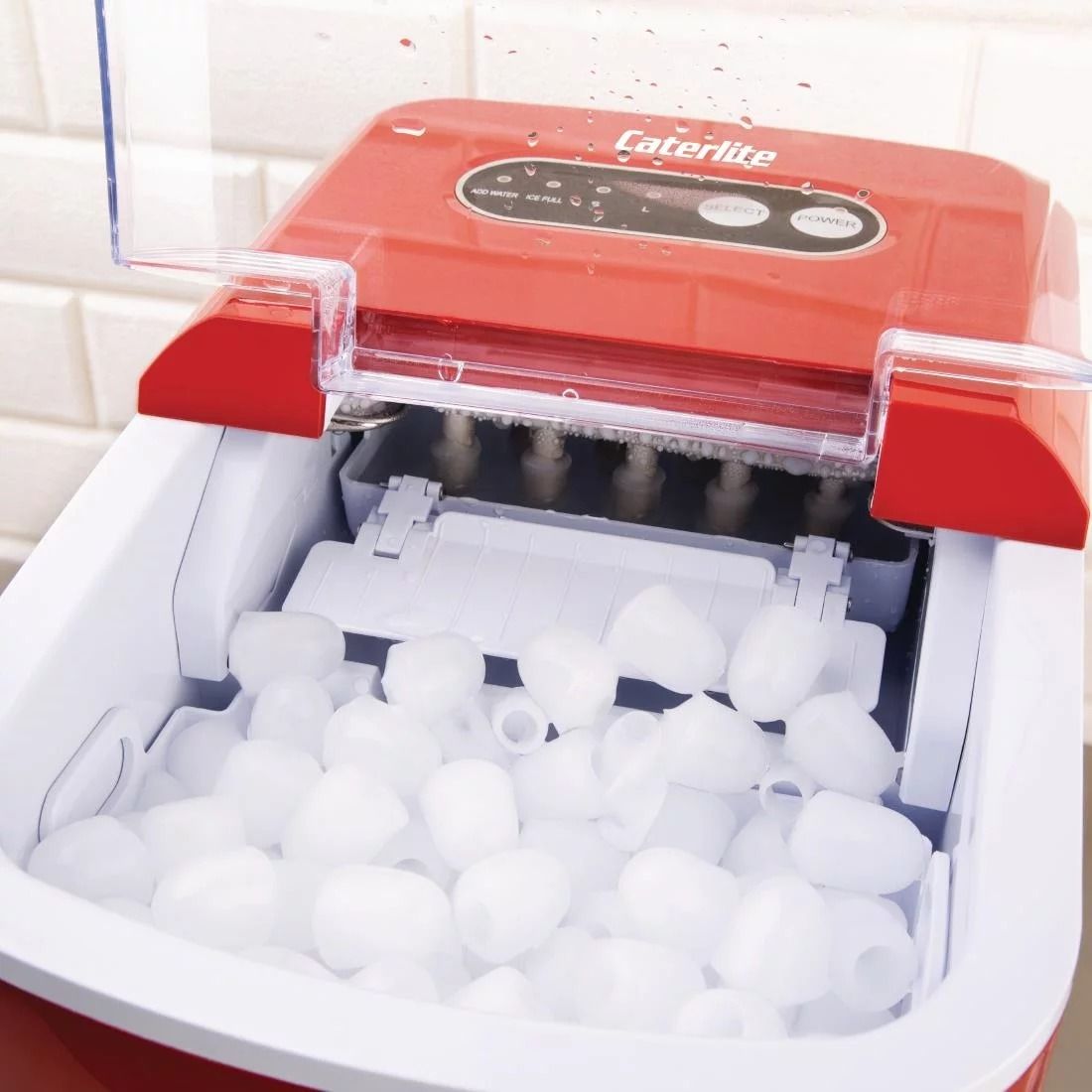 Caterlite Countertop Manual Fill Ice Machine Red - DA257 Ice Machines Caterlite   
