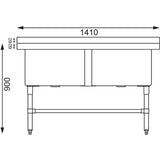 Vogue Double Deep Pot Wash Sink - CF406 Pot Wash Sinks Vogue   