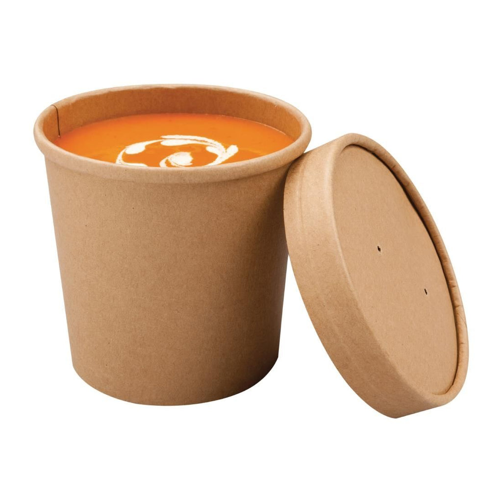 Colpac Recyclable Kraft Microwavable Soup Cups 350ml / 12oz (Pack of 500) - FA369 Condiment Pots & Soup Cups Colpac   