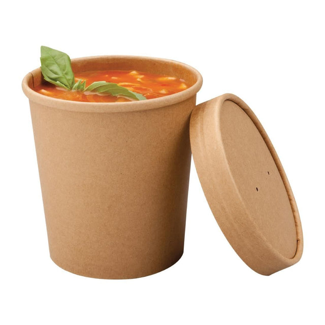 Colpac Recyclable Kraft Microwavable Soup Cups 450ml / 16oz (Pack of 500) - FA370