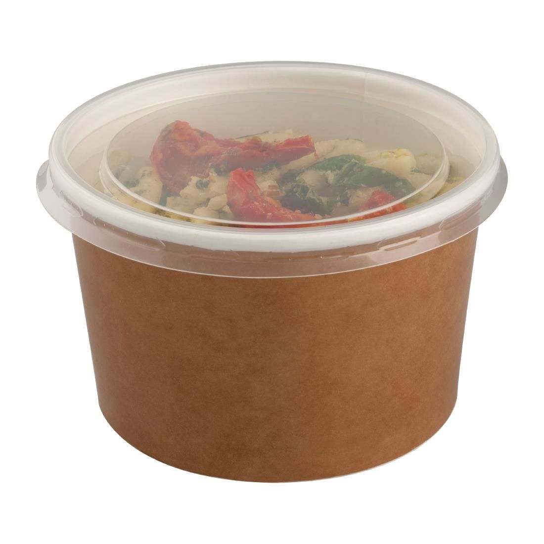 Colpac Recyclable Kraft Salad Pots With Lid Small 700ml / 24oz (Pack of 150) - FA373