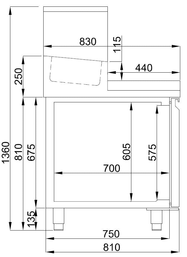 Combisteel 2 Door Pizza Prep Counter Saladette Fridge - 7489.5300 Pizza Prep Counters - 2 Door Combisteel   