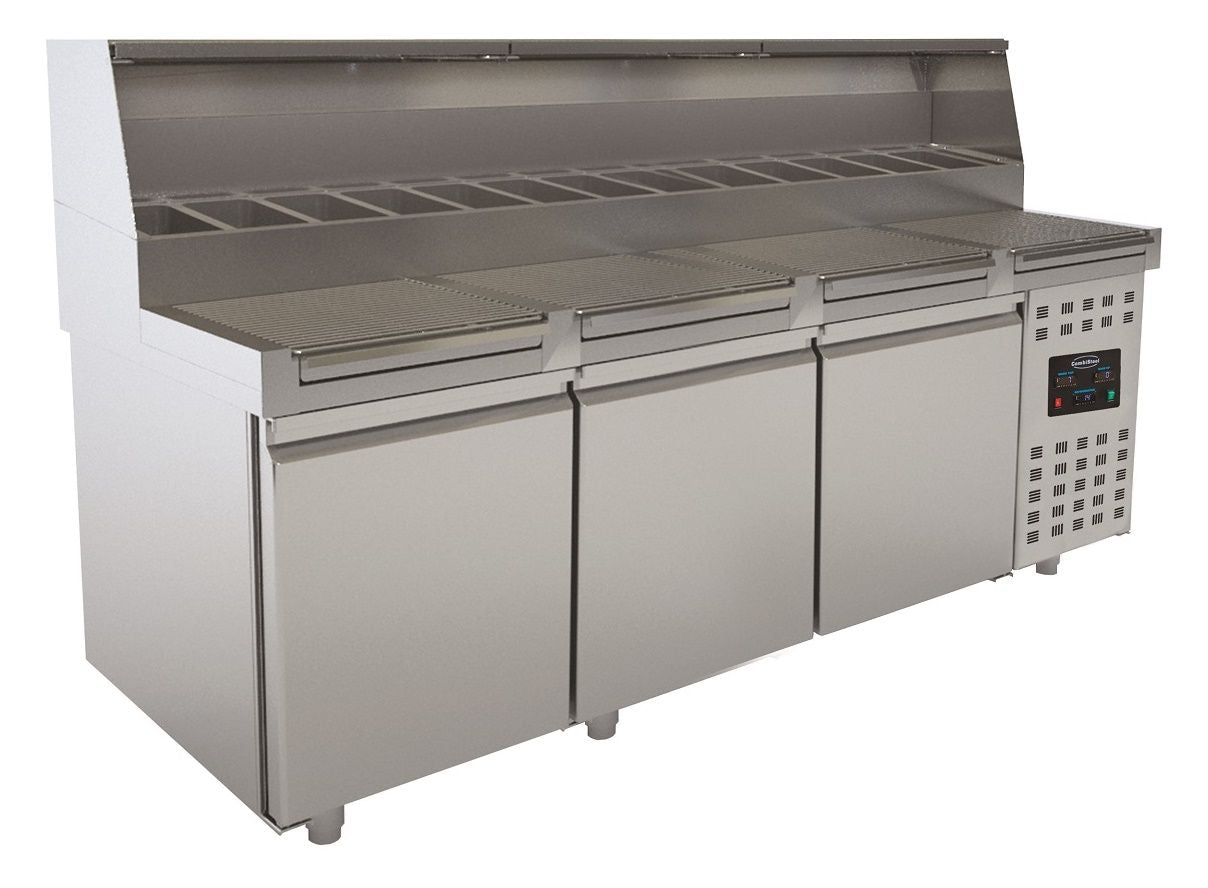 Combisteel 3 Door Pizza Prep Counter Saladette Fridge - 7489.5305 Pizza Prep Counters - 3 Door Combisteel   