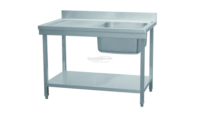 Combisteel 700 Stainless Steel Single Right Bowl Sink Flat Pack 1200mm Wide - 7455.0205 Single Bowl Sinks Combisteel   