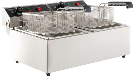 Combisteel Electric Counter Top Fryer Twin Tank 2 x 6 Litre - 7455.1008 Countertop Electric Fryers Combisteel   