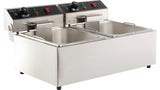 Combisteel Electric Counter Top Fryer Twin Tank 2 x 6 Litre - 7455.1008 Countertop Electric Fryers Combisteel   