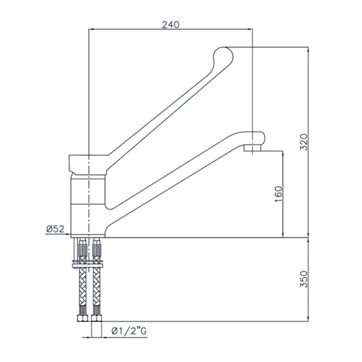 Combisteel Faucet With Elbow Operation - 7212.0015 Mixer Taps Combisteel   