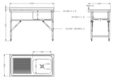 Combisteel Fold Down Mobile Stainless Steel Single Bowl Sink - 7490.0275 Single Bowl Sinks Combisteel   