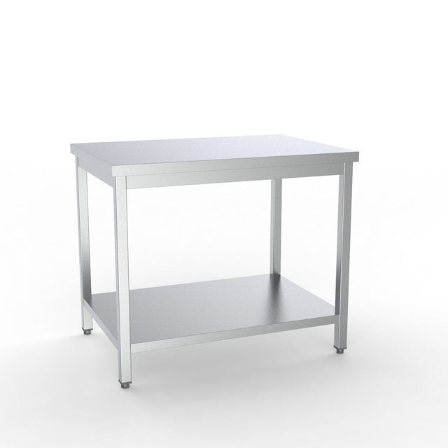 Combisteel Full 430 Stainless Steel 600 Line Worktable With Shelf 1200mm Wide - 7333.0066 Stainless Steel Centre Tables Combisteel   