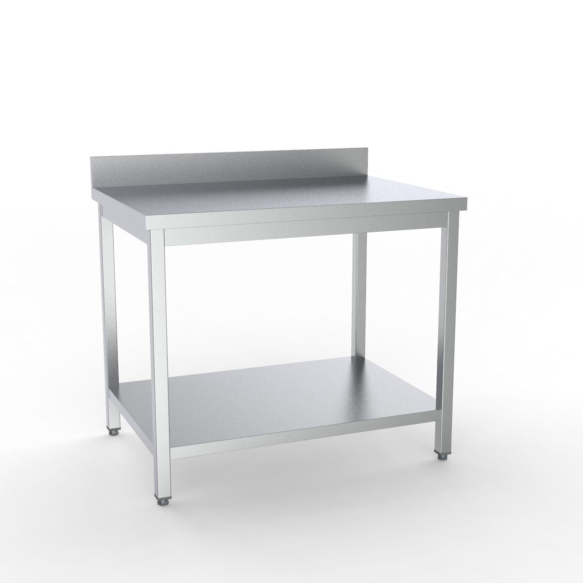 Combisteel Full 430 Stainless Steel 600 Line Worktable With Shelf & Upstand  1000mm Wide - 7333.0092