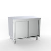 Combisteel 1000mm Stainless Steel Worktable with Sliding Door Cupboard - Commercial Kitchen Prep Table | 7333.0200 Stainless Steel Worktops With Cupboards Combisteel