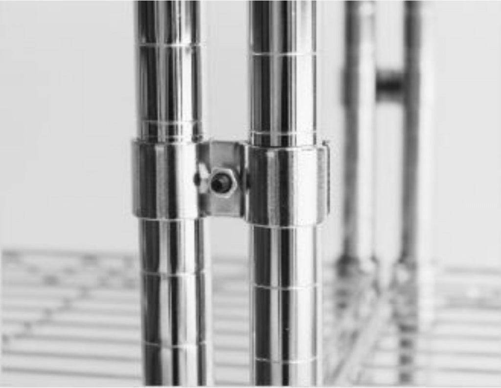 Combisteel Pole Jointing Clamps for Chrome Wire Shelving Rack 2 Pack ...