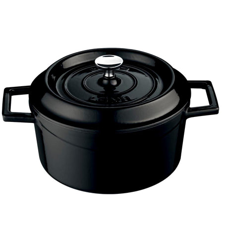 Combisteel Lava Cast Iron Casserole Pan Black 32cm Diameter - 7013.2915 Casserole & Stew Pans Combisteel   