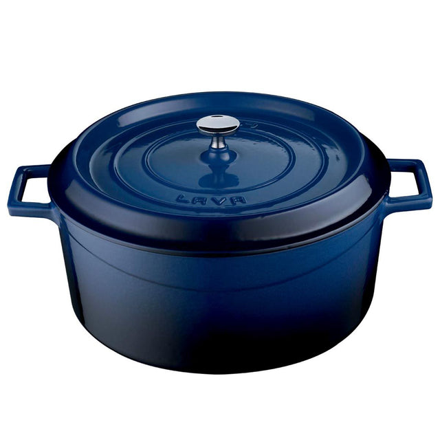 Combisteel Lava Cast Iron Casserole Pan Blue 28cm Diameter - 7013.2905 Casserole & Stew Pans Combisteel   