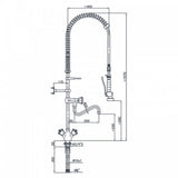 Combisteel Pre Rinse Spray With Faucet Tap - 7212.0030 Pre-Rinse Jets & Sprays Combisteel   