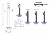 Combisteel Stainless Steel Hand Sanitiser Station with Elbow Control & Dispenser - 7812.1000 Hand Sanitiser Stations Combisteel   