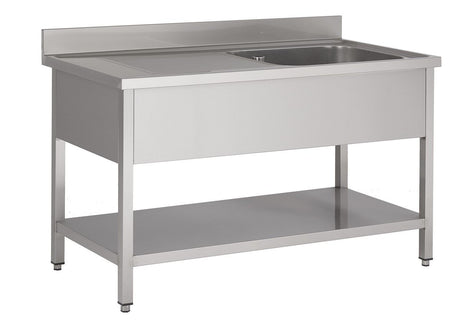 Combisteel Stainless Steel Sink Double Right Hand Bowl 1600mm Wide - 7333.0855 Double Bowl Sinks Combisteel   