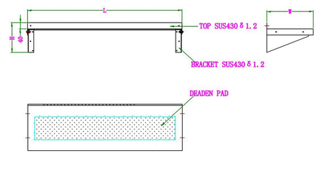 Combisteel Stainless Steel Wall Shelf & Brackets 300mm Deep 2000mm Wide - 7490.0180 Stainless Steel Wall Shelves Combisteel   