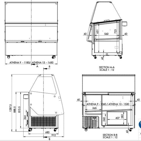 Crystal Athena Ice Cream Display 358L - ATHENA9 Ice Cream Display Freezers Crystal   