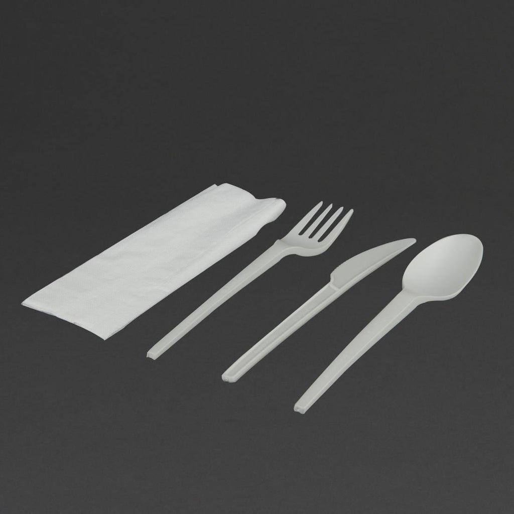 Vegware Individually Wrapped Compostable Cutlery Sets (Pack of 250) - DE932